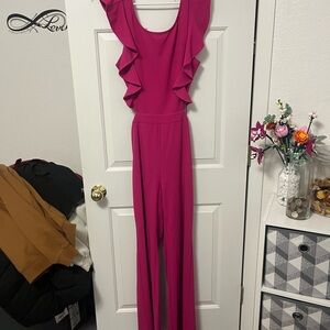 Pink Ruffled Jumpsuit